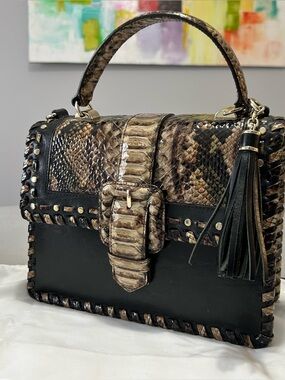 Brahmin Mini Francine Travertine Ballington Satchel Shoulder Crossbody Bag